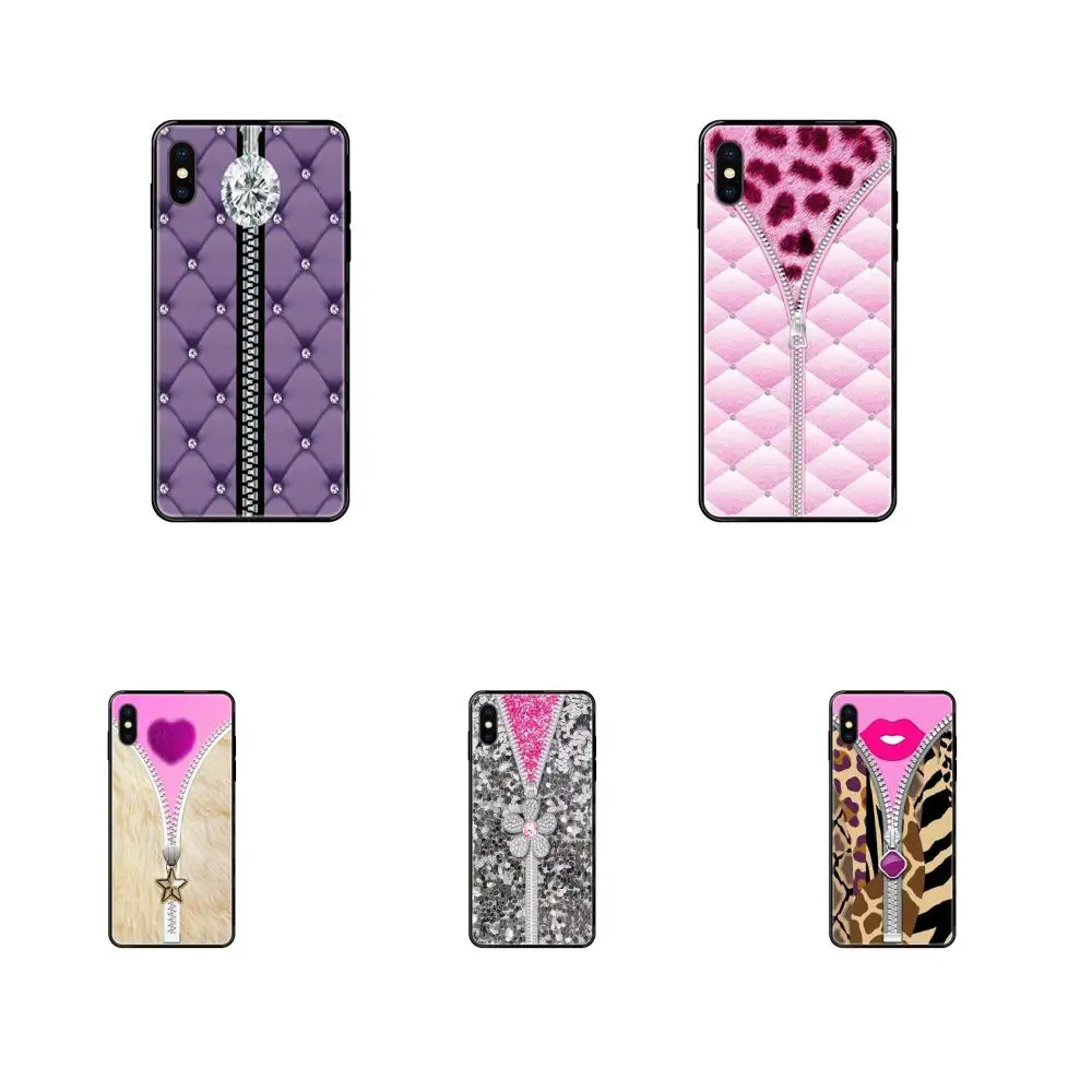 For Samsung Galaxy S20 S10e S10 S9 S8 S7 S6 S5 edge Lite Plus Ultra Soft Case Coque Cover Pink Black Girly Zipper Printed | Мобильные