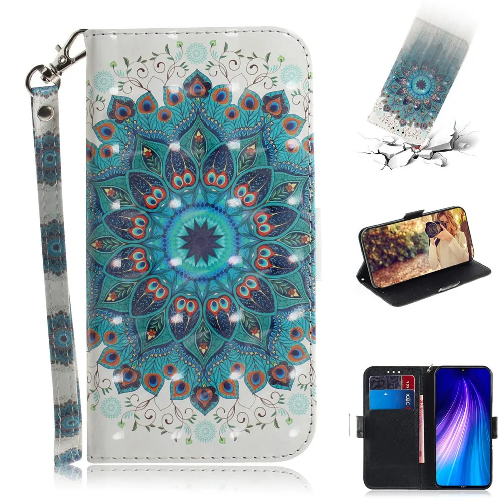 Blue Чехол для Xiaomi Redmi Note 8 Pro Redmi 7A K20 Pro 6 Pro 6A 7A чехол с бумажником держатель для карт чехол для Xiaomi Redmi Note 8 - Цвет: Blue