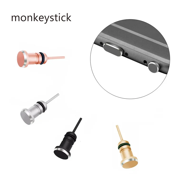 

Metal Phone 2 in 1 Sim Card Tray Eject Pin Tool 3.5mm Earphone Dust Plug Mobile Phone AUX Headset Jack Interface Anti