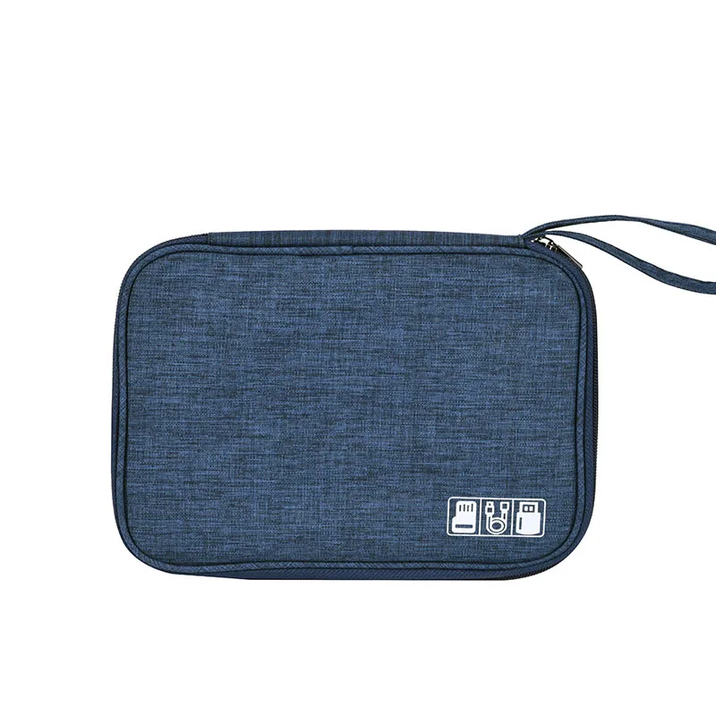 Нейлоновая сумка для жесткого диска аксессуары сумка для переноски сумка для гаджета дорожный кабель Чехол Органайзер для электроники для зарядных устройств кабели Powerbank - Цвет: Deep Blue