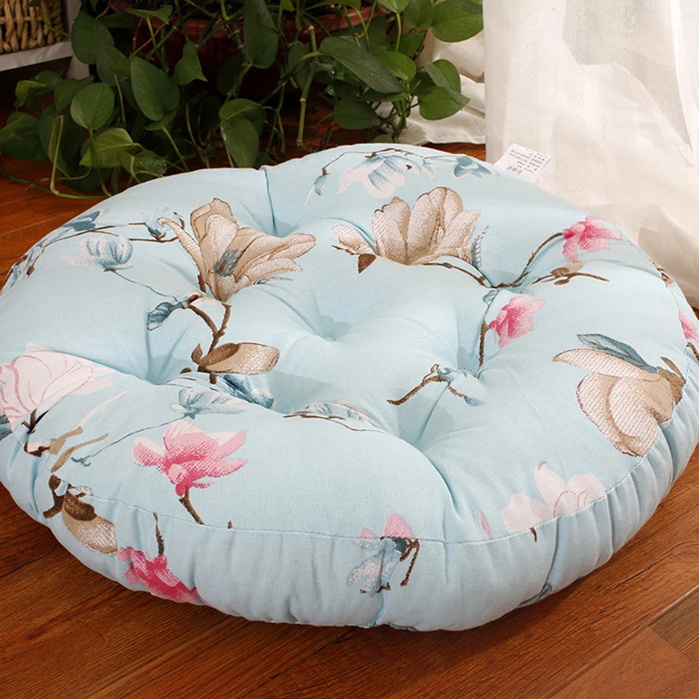 43/52cm Round Shape Seat Cushion Silk Cotton Core Cotton Polyester Tatami Cushion Pillow Home Decoration Car Soft Sofa Cushion