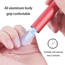 1 шт. тонкий сверлильный станок для ногтей красного, синего, серебристого цвета с алюминиевой ручкой 20 Вт Портативный электрический сверлильный станок для ногтей со светодиодный светильник MZ218