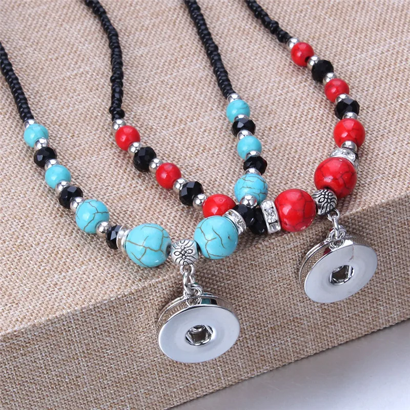 Snap Button Jewelry Tassel Necklace Waterdrop Snap Button Necklace