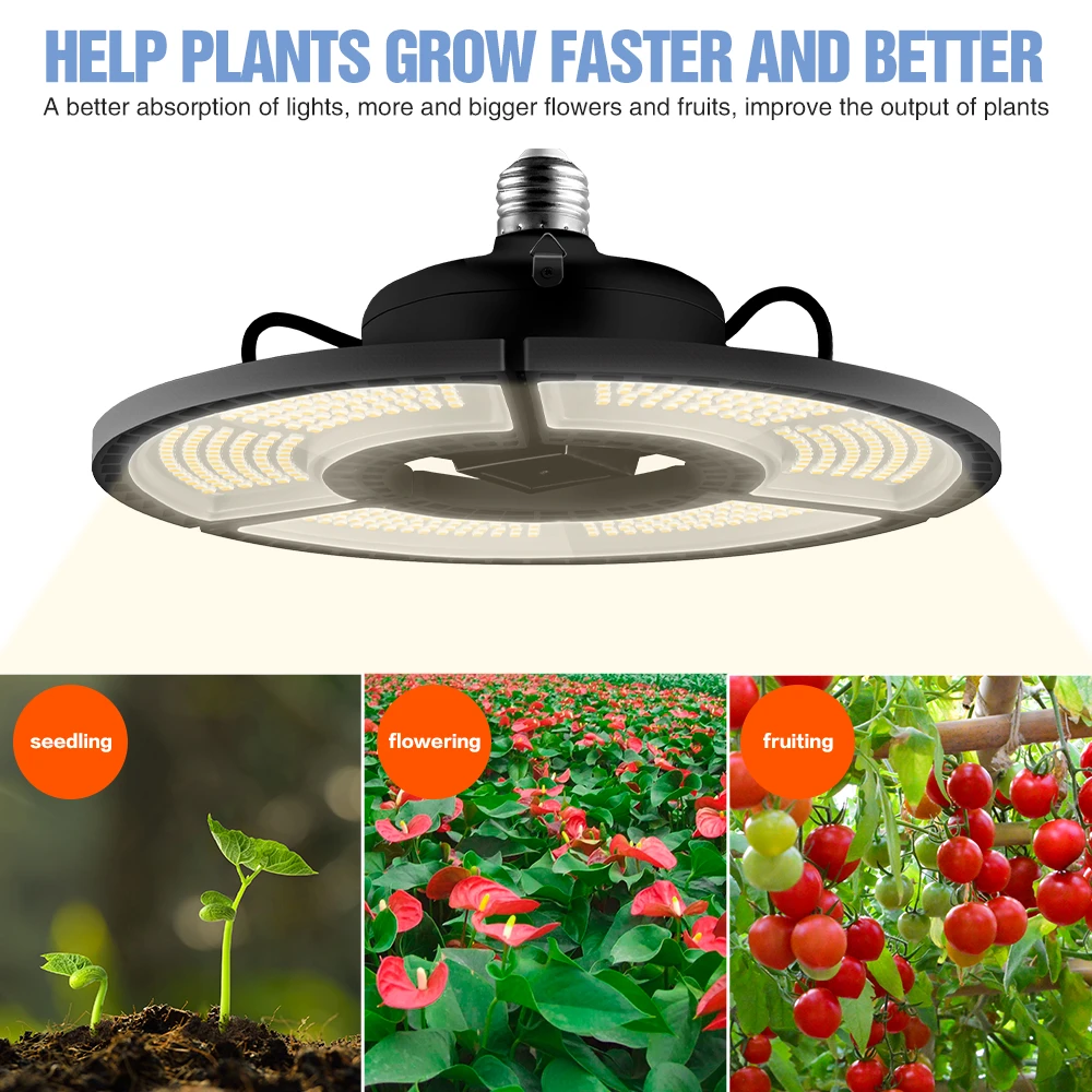 

Waterproof Grow Light LED Plant Light White E27 Full Spectrum LED Bulb 100W 200W 300W 400W Phyto Lamp LED Hydroponics Lighting