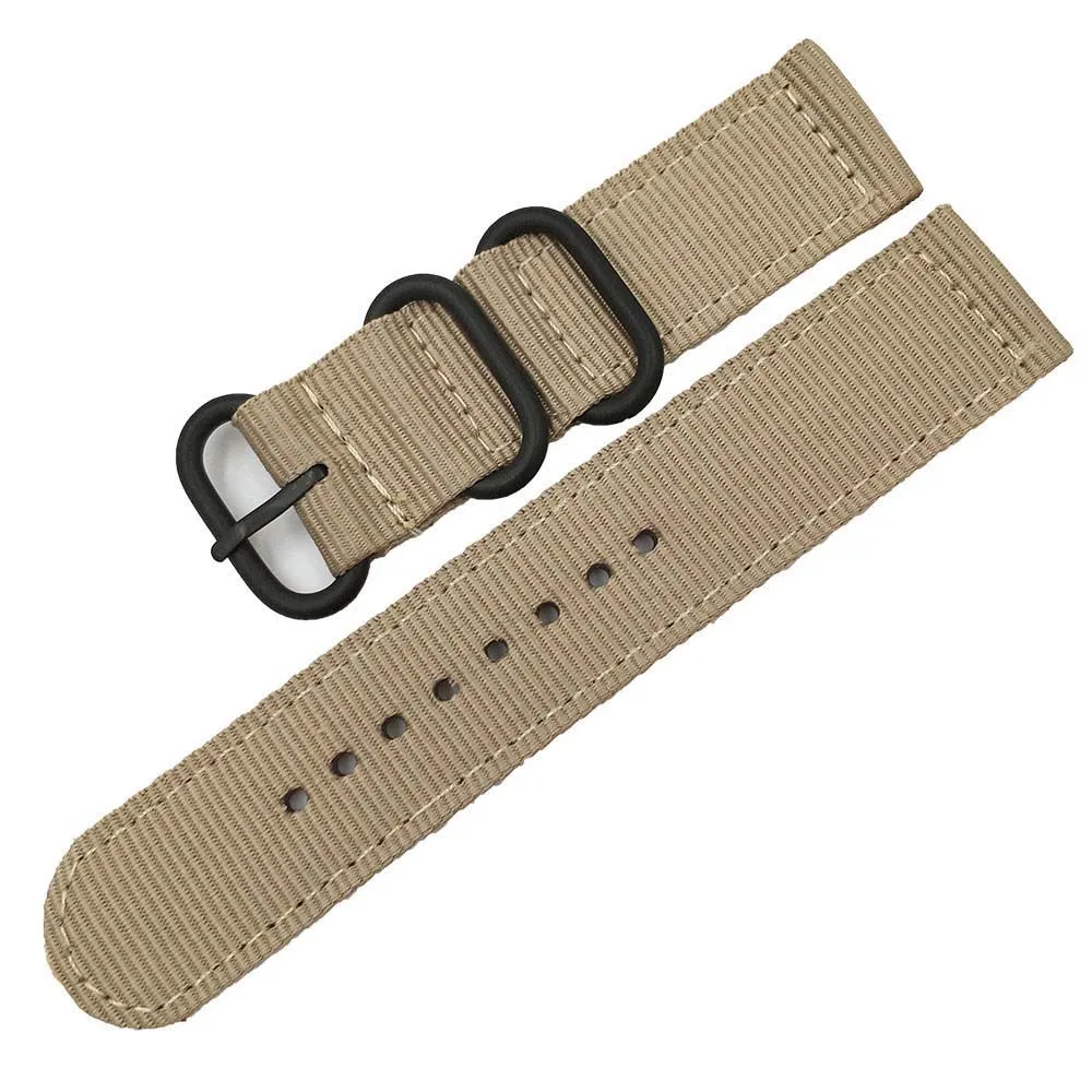 Khaki B 18 мм, 20 мм, 22 мм, 24 мм, ремешок для часов NATO, нейлоновый ремешок, тканевое кольцо, пряжка в полоску, сменный Браслет, аксессуары - Цвет ремешка: Khaki B