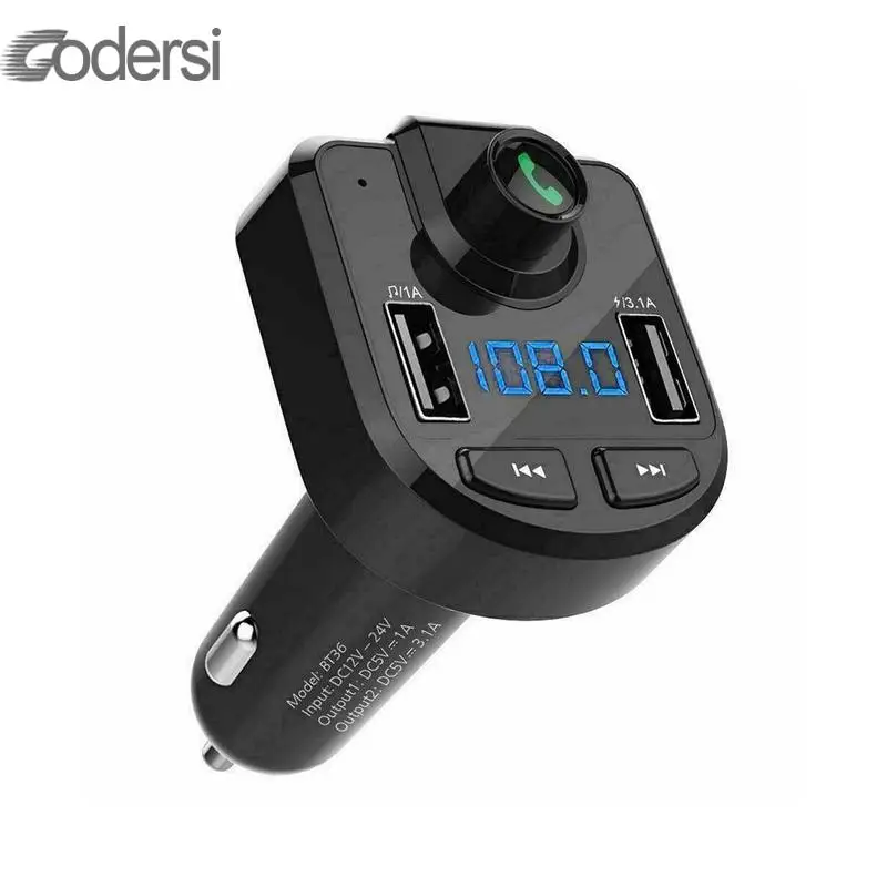 Bluetooth Mp3 плеер Handsfree автомобильный комплект fm-передатчик TF карта Поддержка U диск QC2.0 3.1A быстрый адаптер зарядного устройства с двойным USB