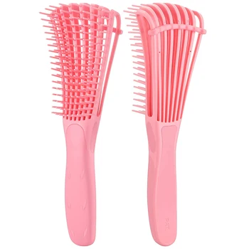 

Detangling Brush for Curly Hair, Pink Hair Detangler, Afro Textured 3A to 4C Kinky Wavy, for Wet/Dry/Long Thick Curly Hair, Exfo
