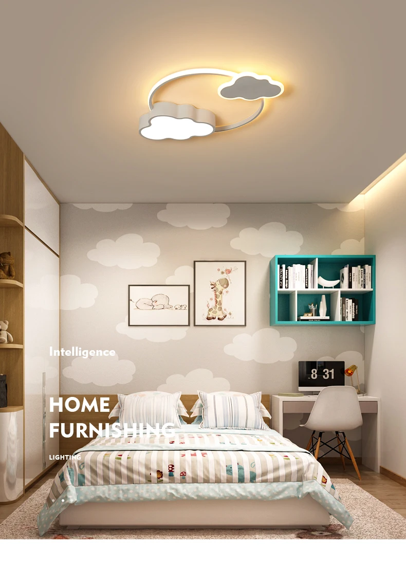 Современный потолочный светильник Chandelie, светодиодный светильник с изображением облака, розовый детский ночник для детской комнаты