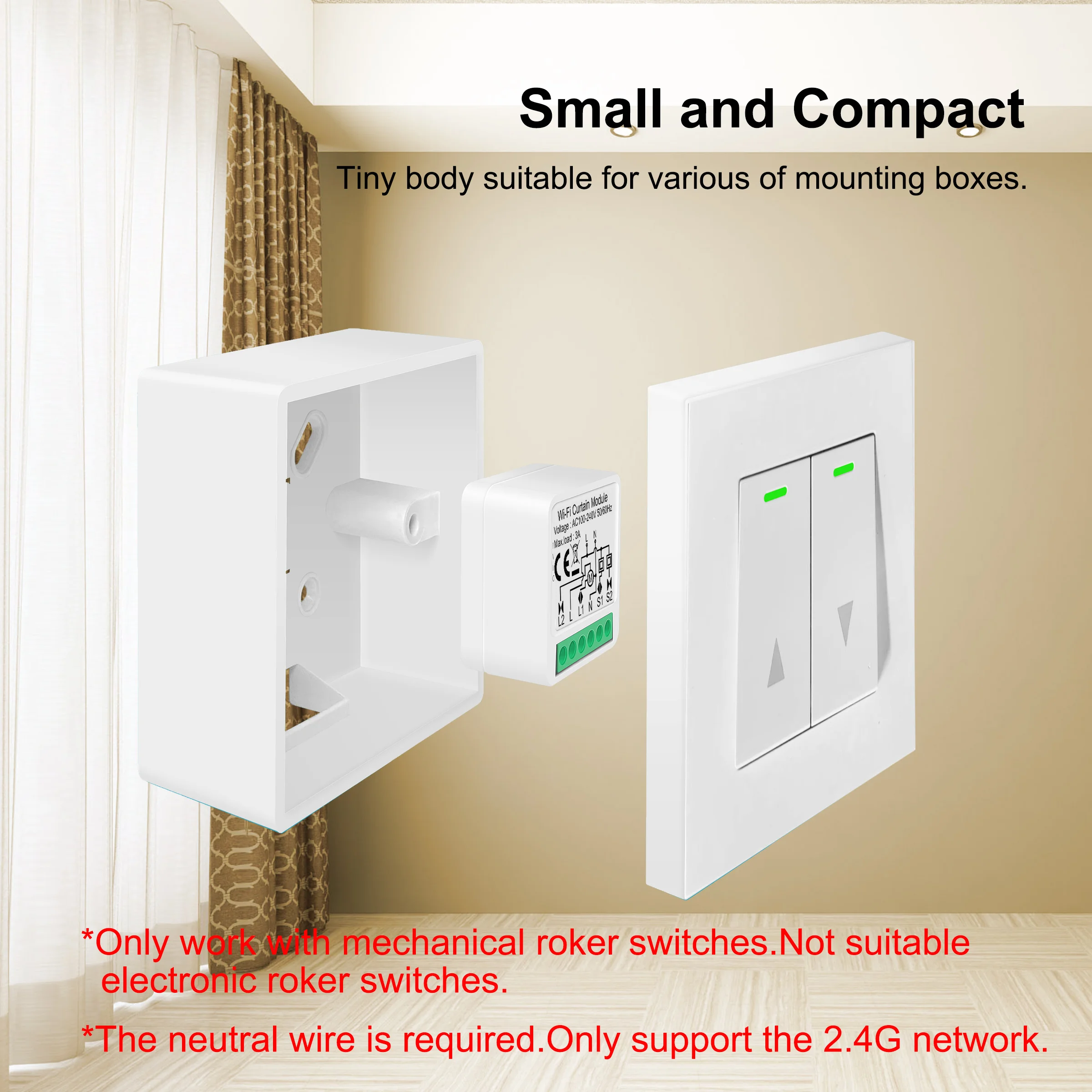 Smart WiFi Curtain and Blind Switch