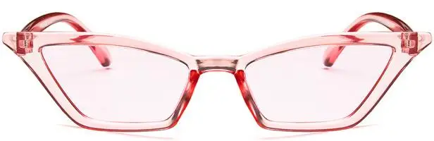 clear pink Новинка, кошачий глаз, солнцезащитные очки для женщин, маленькие, Ретро стиль, фирменный дизайн, солнцезащитные очки, Ретро стиль, желтые, для девушек, солнцезащитные очки, женские оттенки - Цвет линз: clear pink
