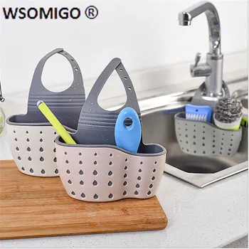 1pcs Kitchen Tools Organizer Adjustable Snap Sink Soap Sponge Kitchen Accessories Kitchen Hanging Drain Basket Kitchen Gadgets-S 4