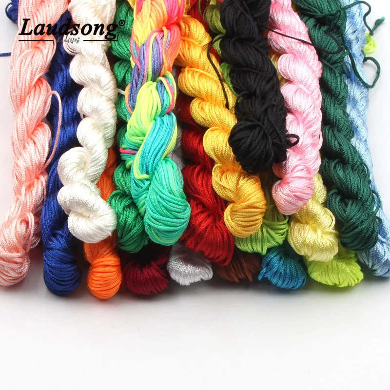 

20M 1MM Multicolor Jade Line Woven Chinese Knot String Slippers Bag Cord DIY Bracelet Necklace Beading