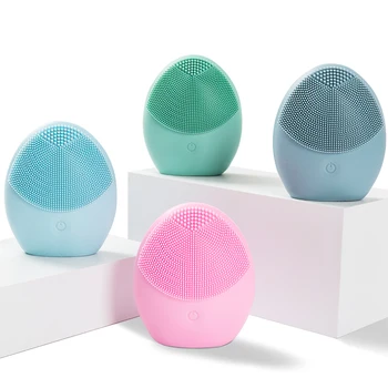 

New Silicone Face Cleaning Brush Mini Electric Massage Waterproof Facial Cleansing Tool Smooth Deep Pore Cleaner Face Brush