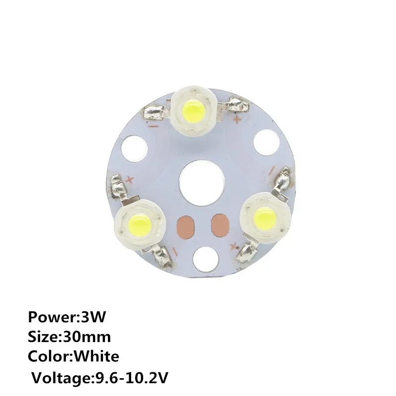 3W 30mm White 1 шт. 3 Вт 5 Вт 7 Вт светодиодный Cree светодиод светодиодный s чип 1 Вт чипы с 23 мм 30 мм 48 мм алюминиевая печатная плата для DIY фонарик прожектор - Испускаемый цвет: 3W 30mm White
