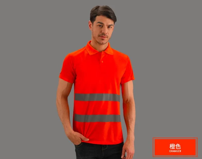 Hi vis polo футболка высокая видимость короткий рукав поло Светоотражающая футболка Летняя высокая видимость защитная Рабочая Рубашка дышащая