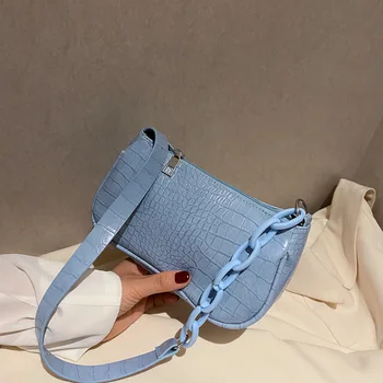 

Wholesale Summer Popular Packet 2020 nian Online Celebrity Versatile Shoulder Armpit Package Baguette Bag Fashion Crocodile Patt
