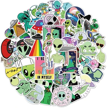 

50 PCS Outer Space Stickers For Children Alien UFO Astronaut Ship Planet Sticker to Scrapbooking Skateboard Laptop Sticker