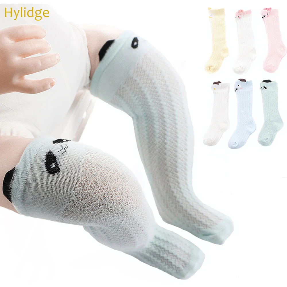 

Hylidge 3 Pairs/lot Summer Anti-mosquito Baby Socks Breathable Mesh Newborn Socks 0-3 years Cartoon Kids Enfant Knee Long Socks