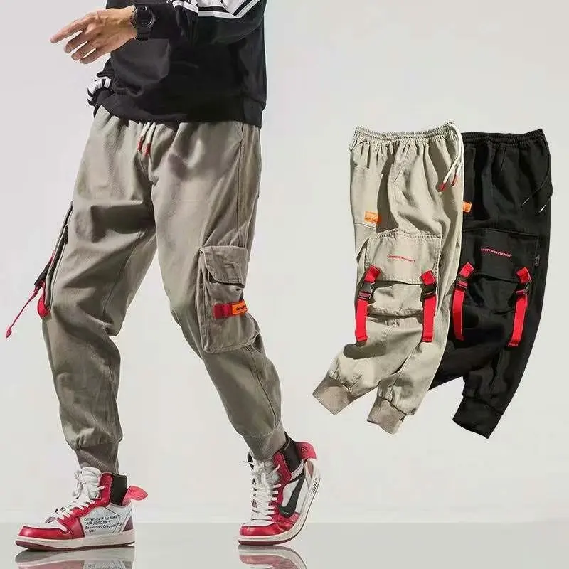 

Bib Overall Men's Street Popular Brand Loose Harem Pants Large Size Capri Beam Leg Casual Pants Students Korean-style Trend Spri