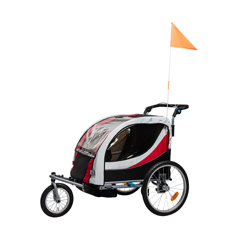 Aluminum Alloy Frame Baby Stroller With 20 Inch Wheel, Fold Bike Trailer Kids Jogger Stroller Bike Tandem Bicycle Trailer