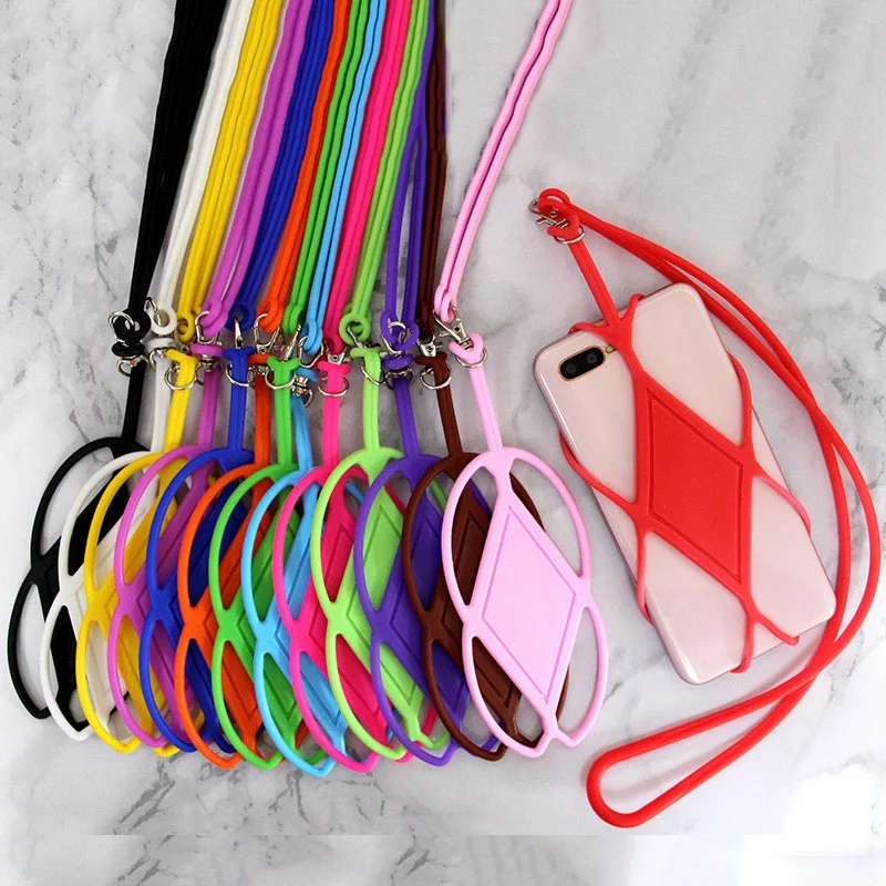 Silicone Cell Phone Lanyard Holder Silicone Wrist Straps Lanyards
