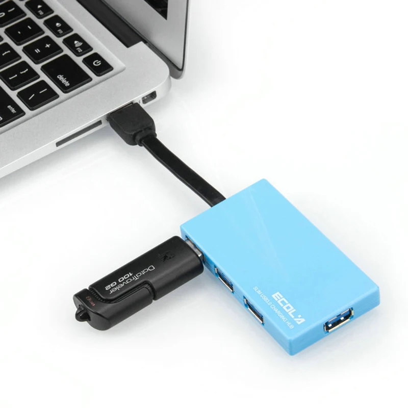 Ультратонкий usb-хаб Speedy 4 порта интерфейс USB 3,0 концентраторы Макс 5 ГБ/сек. Зарядка питания для ПК ноутбук смартфон планшет