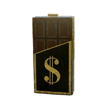 

Stack of Cash Rich Dollars Clutch Purses for Women Evening Bags Party Cocktail Rhinestone Handbags Wedding Dinner Bag