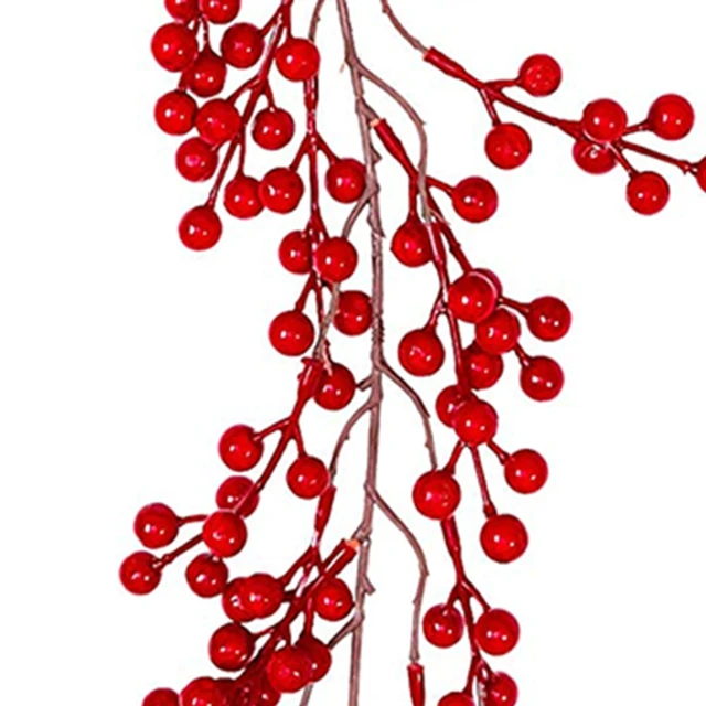 Red Berry Garland 5.9Ft Pip Berry Vine Christmas Realistic Burgundy Red  Berry Hanging Garland for Xmas Winter New Year F - AliExpress