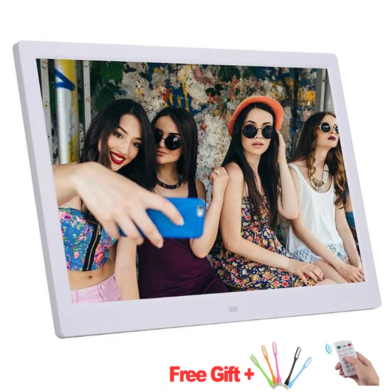 Moldura eletrônica de led 10.1 Polegada hd, moldura para fotos com 1024x600 hd, moldura de fotos eletrônica lcd