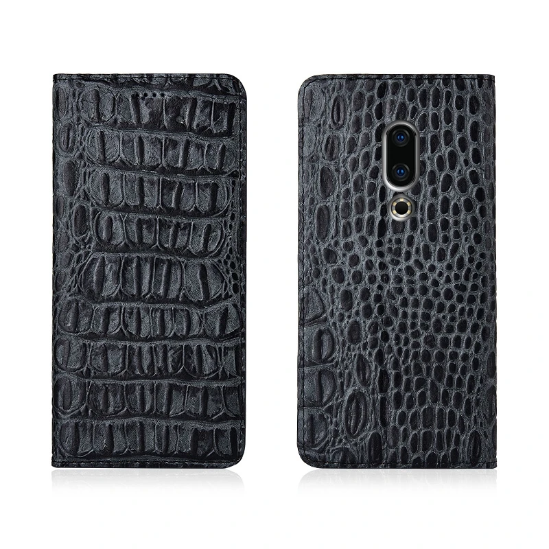 

Crocodile Back Pattern Genuine Real Leather Magnetic Flip Phone Bag For Meizu 16th Plus/Meizu 16th Phone Case Coque Funda Capa