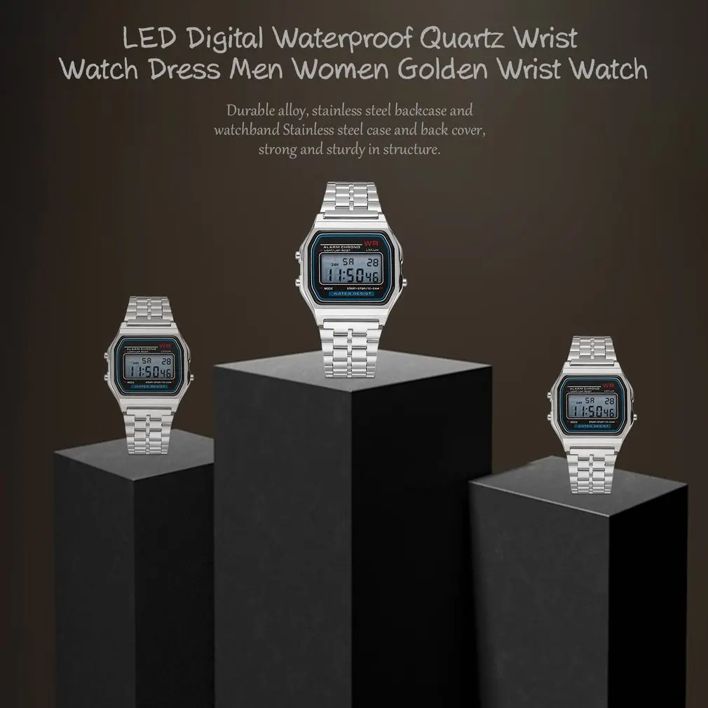 Ultra Thin Men Women's LED Digital Watch Stainless Steel Strap Alarm Wrist Watch Dress Business Wrist watch; Ultra Thin Men Women's LED Digital Watch Stainless Steel Strap Alarm Wrist Watch Dress Business Wrist watch;