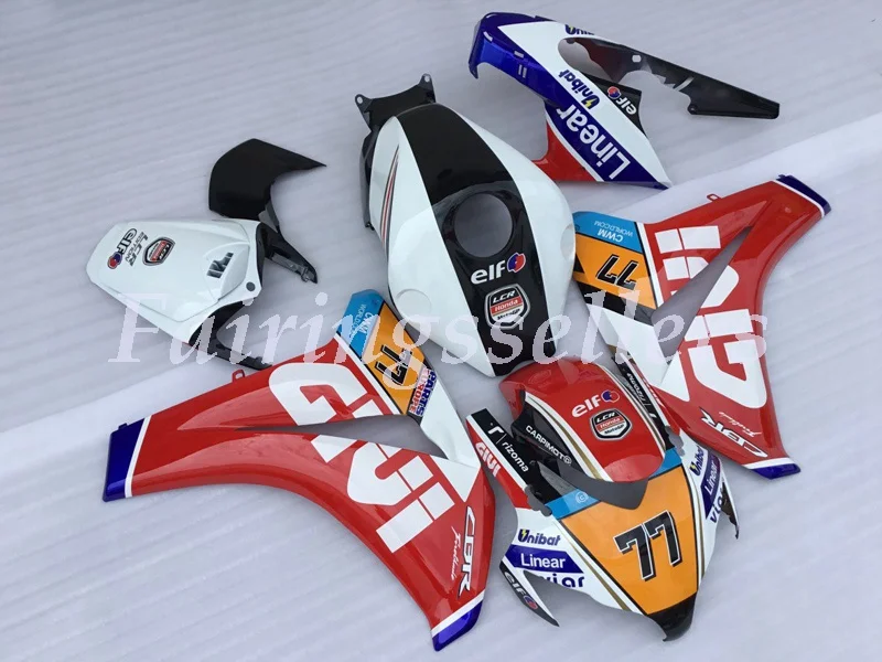 Инъекций ABS Полный обтекатели комплект Подходит для HONDA CBR1000RR 2008 2009 2010 2011 CBR1000RR 08-11CBR1000 обтекатель, черные, красные, Пламенные со стразами