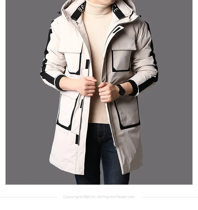 Treasure Luan, Зимний стиль, мужской пуховик, пальто, деловой Повседневный корейский стиль, белый утиный пух, теплая верхняя одежда, 9592