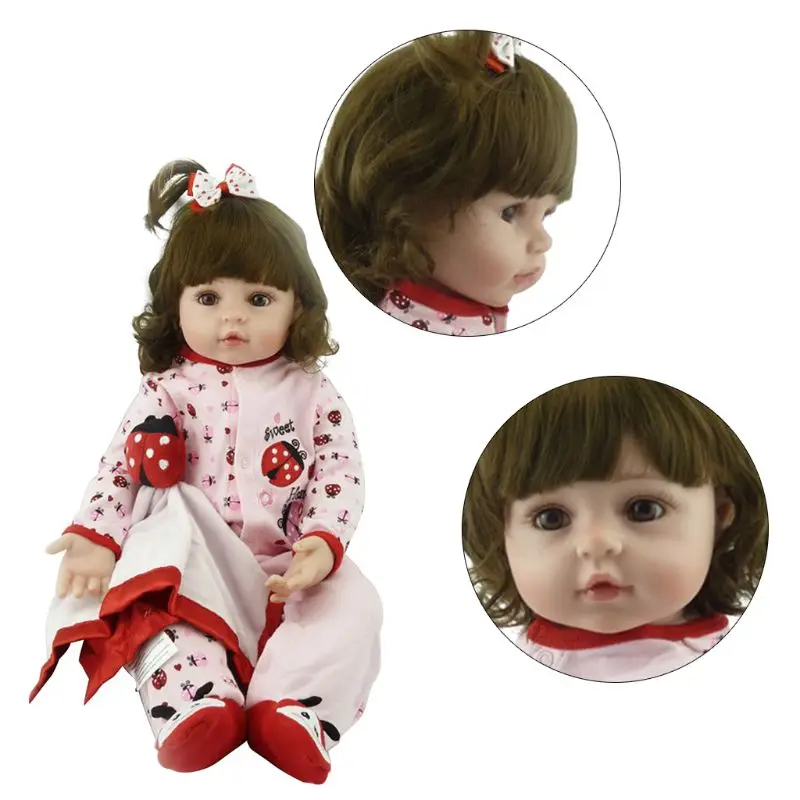 

24in Reborn Doll Realistic Soft Silicone Vinyl Newborn Babies Toy Girl Princess Clothes Lifelike Handmade Christmas Gift 72XC
