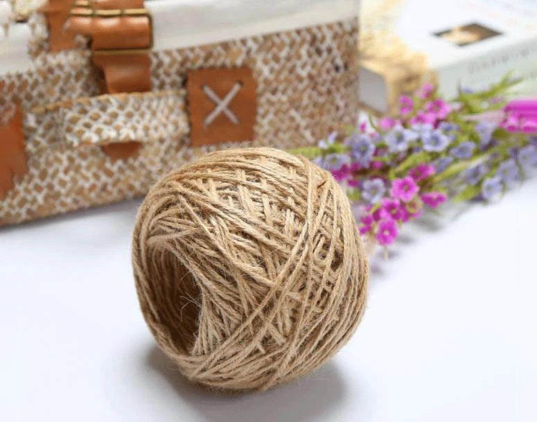 Jute 100 м натуральная Мешковина Hessian джутовый шнур-шпагат пеньковая веревка струна подарочная упаковка струны Рождество для мероприятий и вечеринок - Цвет: Jute