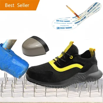 

Safety Work Shoes Boots For Men Light Weight Steel Toe Work Boots Male Anti-smashing Construction Safety Sneakers Plus Size