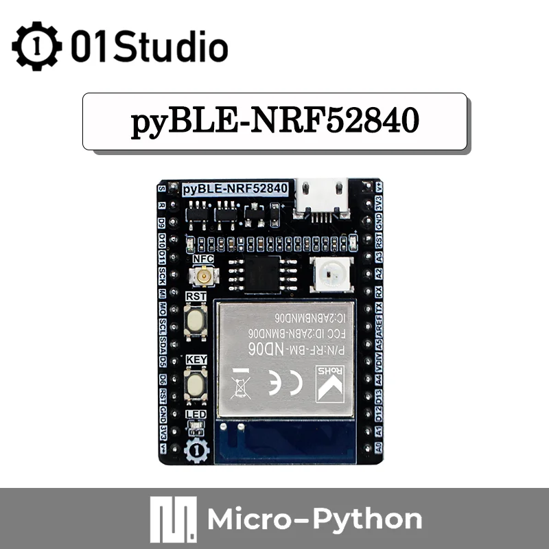 01Studio pyBLE-NRF52840 Bluetooth модуль демонстрационная плата низкое энергопотребление |