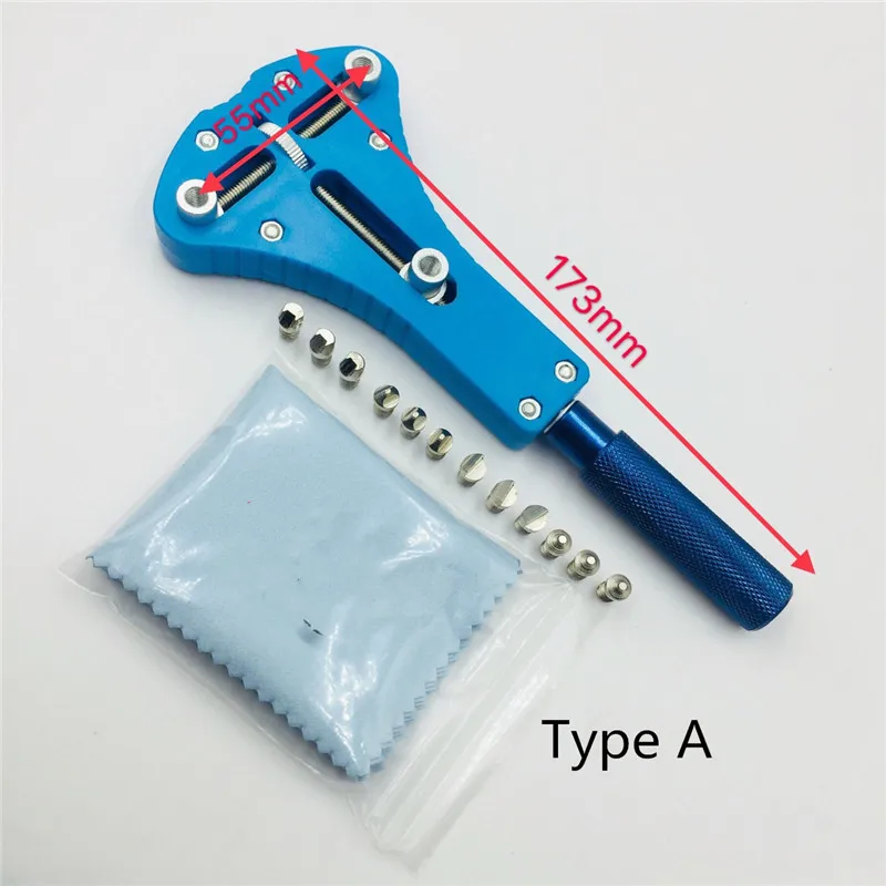 Universal Watch Back Case Opener Die Alloy Watchmaker Repair Tool Adjustable Watch Back Case Three-leg Opener with 12 Pins