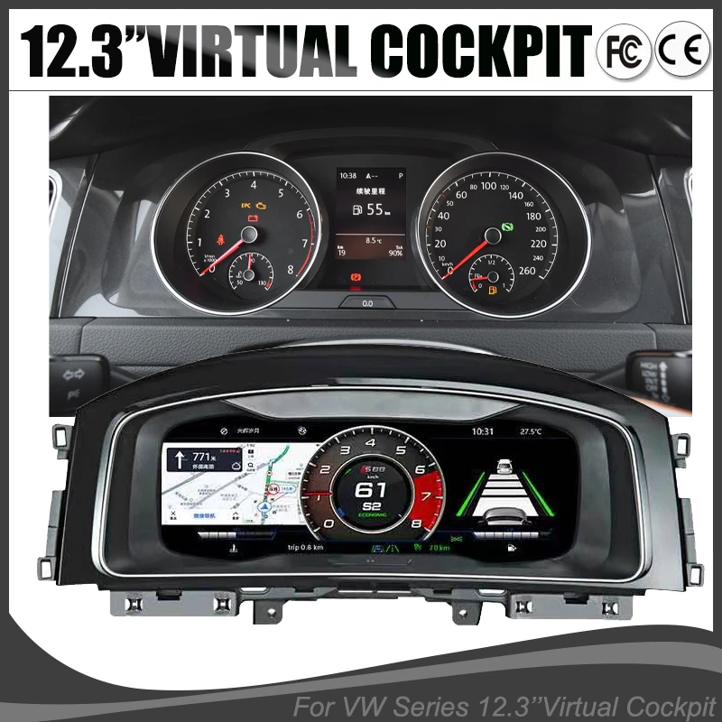 Digital Dashboard Panel Virtual Instrument Cluster Cockpit Lcd Speedometer For Vw Golf Golf Mk7