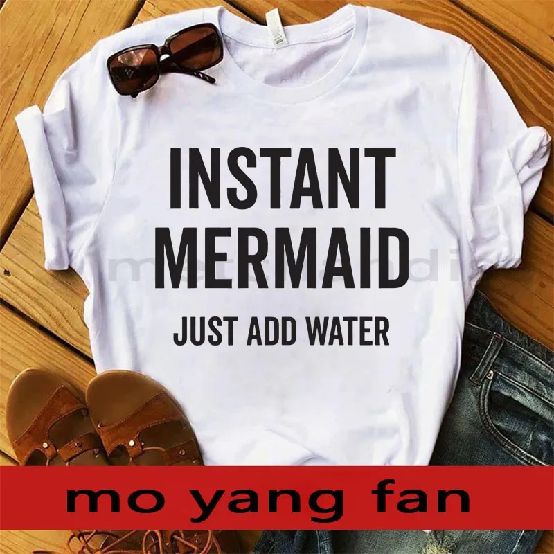 Новая футболка Instant Mermaid. Мужская футболка. Забавная с животными | одежда
