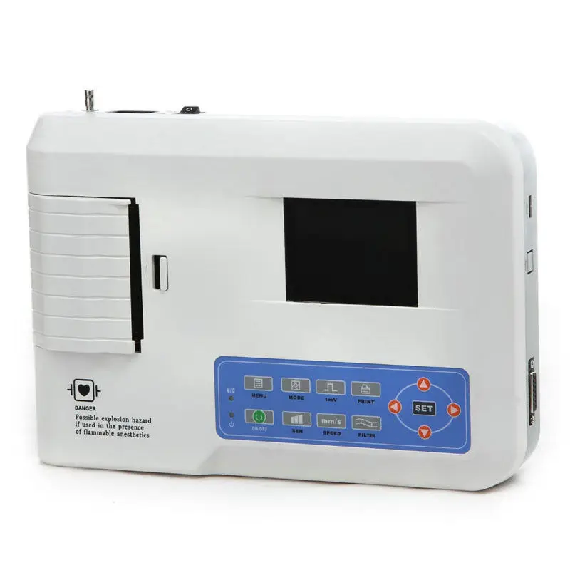 ECG300G Digital Electrocardiograph 3 channel 12 lead ECG Machine 4.3&rdquo; EKG Monitor with Software Printer ﻿