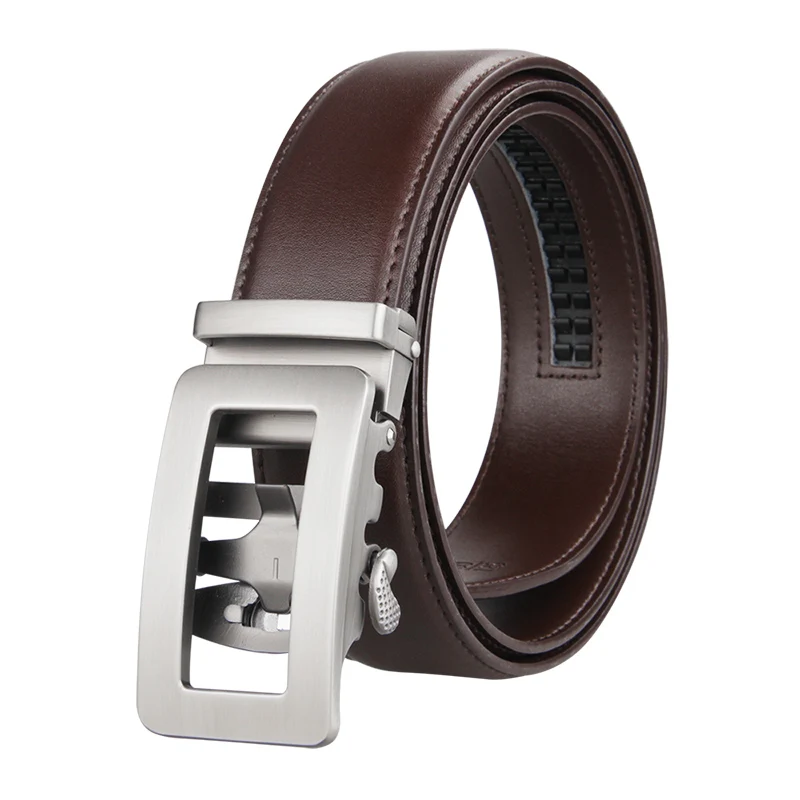 

High Quality Genuine Luxury Leather Belts for Men Strap Male Metal Brown Leather Automatic Buckle Belts Famous Brand Belt Men