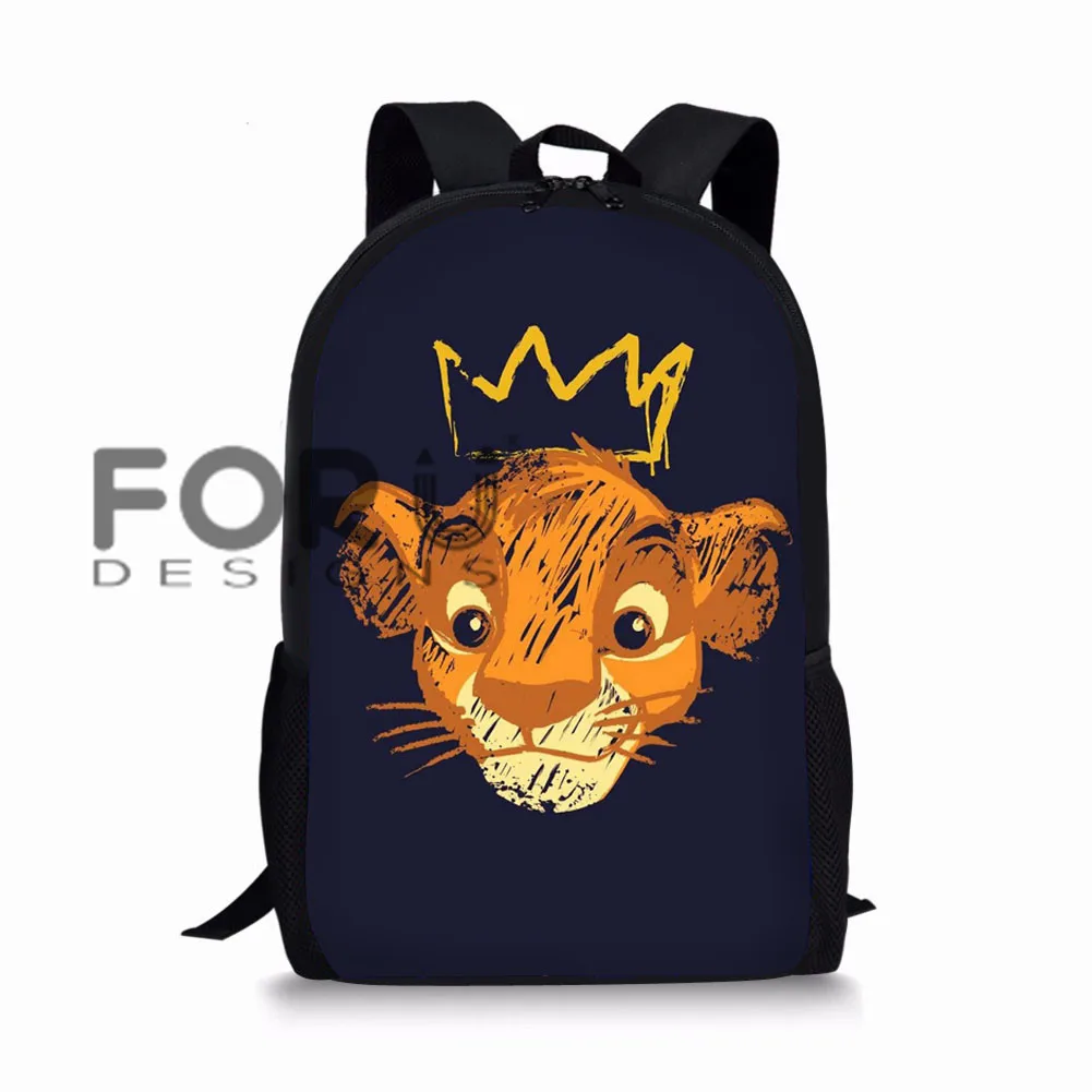 FORUDESIGNS Mochilas детский рюкзак Король Лев Сумка школьная книга сумки Simba принт мультяшный рюкзак для детей девочек мальчиков сумка - Цвет: L5445C