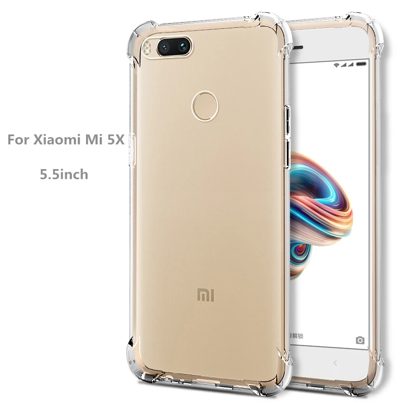 Прозрачный Для Xiaomi mi 5x A1 Gasbag гелевый Чехол градиентной расцветки задняя крышка защитная оболочка для mi 5 x mi 5x Защитная сумка для мобильного телефона пневмоподушка - Цвет: Прозрачный