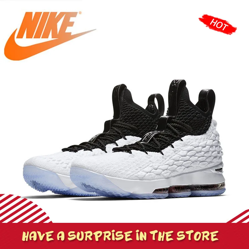 Оригинальный Nike Оригинальные кроссовки LEBRON XV EP Для мужчин уличные баскетбольные кроссовки легкие спортивные дизайнерская женская обувь