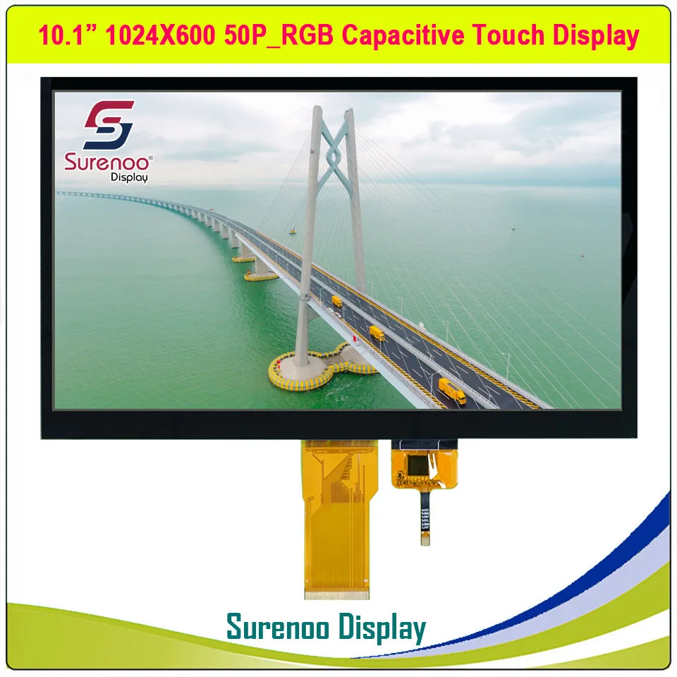 10.1" inch 1024*600 RGB / LVDS TFT LCD Module Display Screen Monitor& GT9257 I2C Capacitive Touch Panel