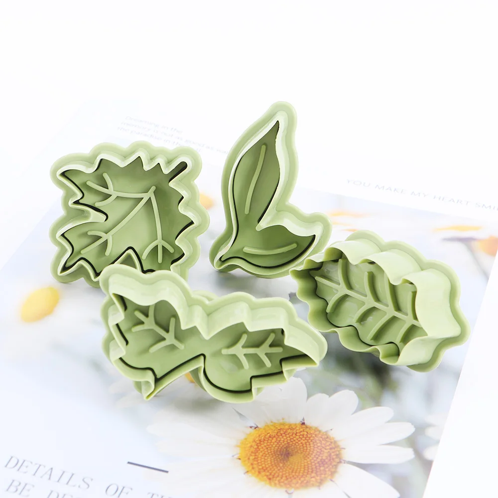 4pcs/set Cookie Cutters Moulds Leaf Shape Baking Mould Cookie Cutter