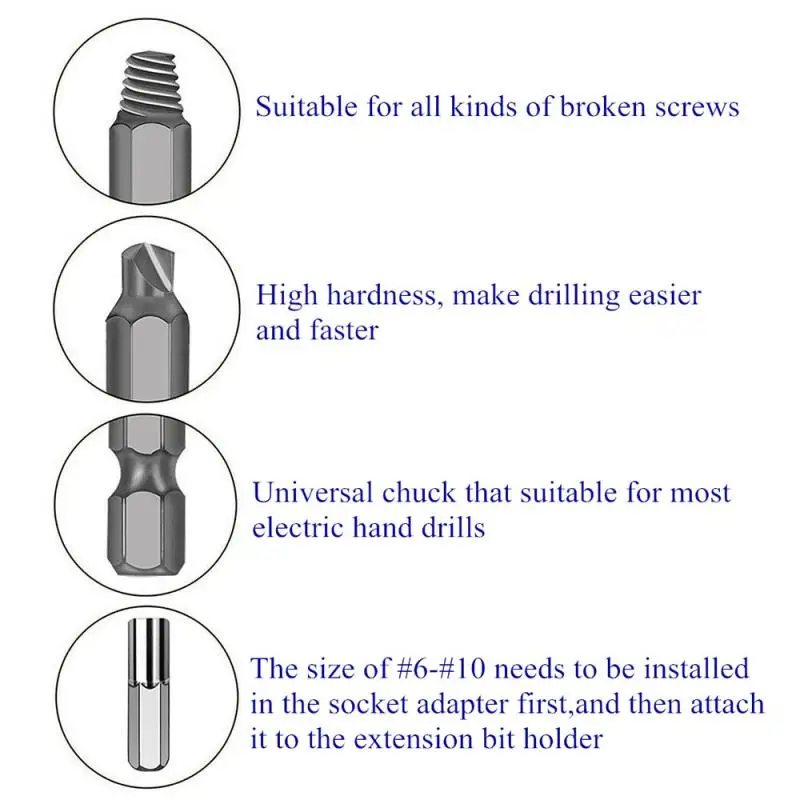22PC Broken Bolt Damaged Screw Remover Extractor Speed Out Drill Bits Tool Set drill guide set screw remover tool with easy exit