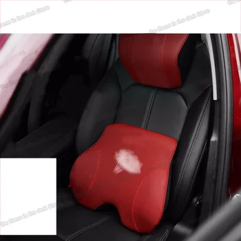 

Lsrtw2017 Genuine Leather Car Headrest Waist Pillow for Alfa Romeo Giulia Stelvio 2016 2017 2018 2019 2020