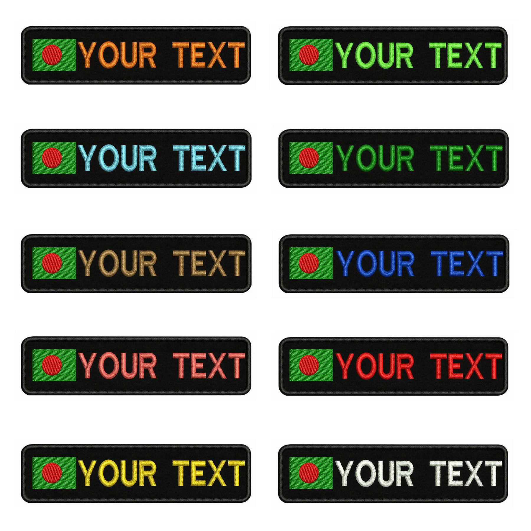 Бангладеш флаг 10X2.5cm вышивка пользовательское имя заплатка с текстом полосы